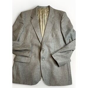 Selfridges Blazer‎ Hugo James Size 44 S Gray Pinstriped Wool Made In England